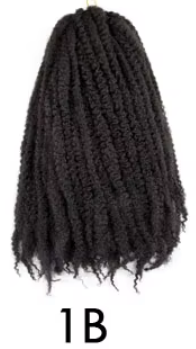 1B Marley 18 Pouces pour Faux Locs Afro Twist - Extensions Synthétiques Crochet (Noir)