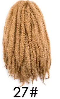 T27 Marley 18 Pouces pour Faux Locs Afro Twist - Extensions Synthétiques Crochet (Noir)