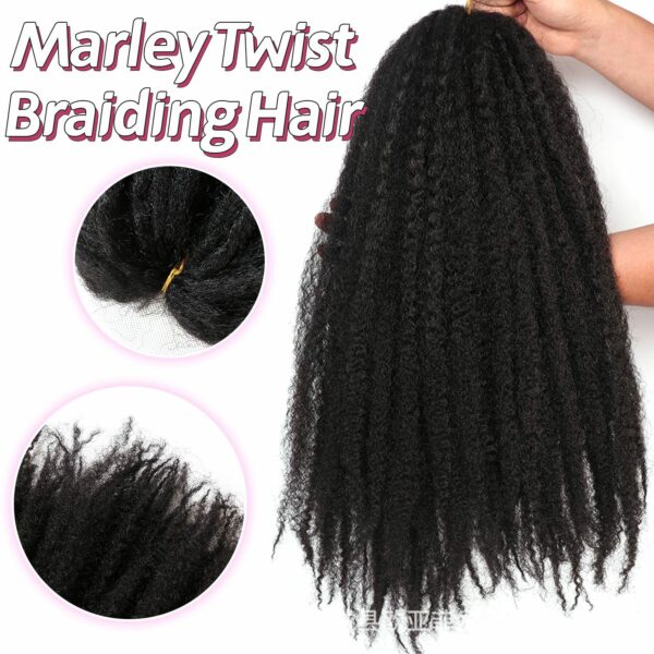 Marley Twist Hair Long Cuban Twist Hair Pre Fluffed Afro Kinky Curly Twists Crochet Hair Synthetic Marley Braids Extensions,1B#